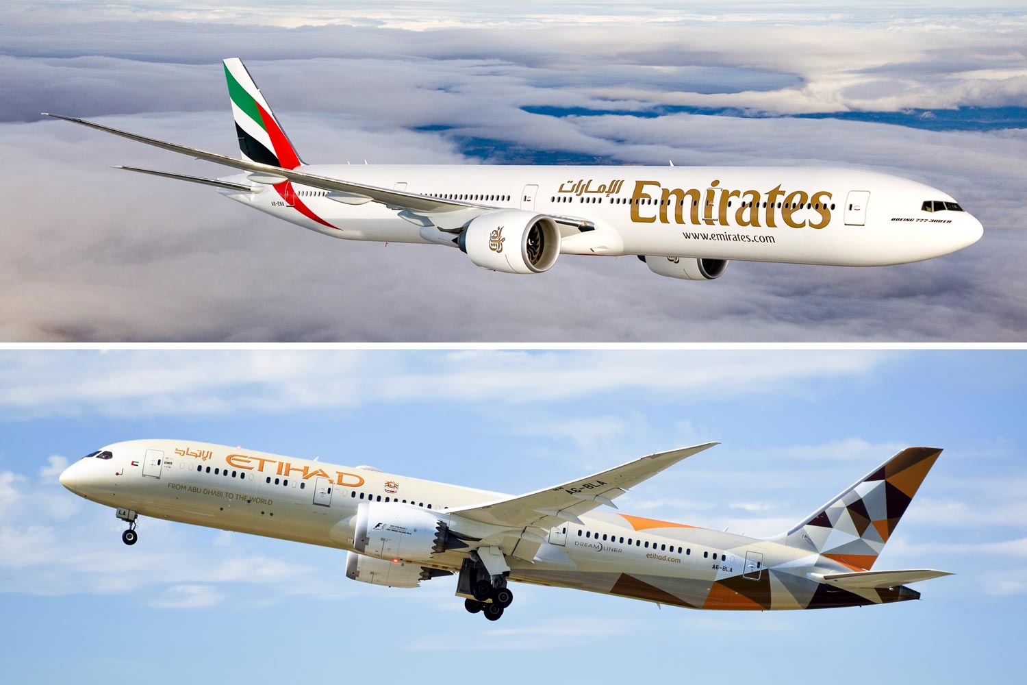 Emirates and Etihad Airways rank in the world #39 s top 20 airlines for